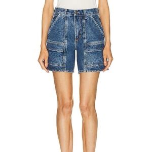 Gently used Agolde Cooper denim cargo shorts size 27